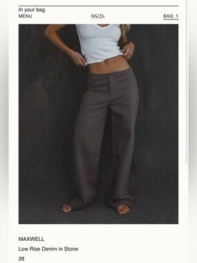 Brule Low-Rise Wide Denim in Stone